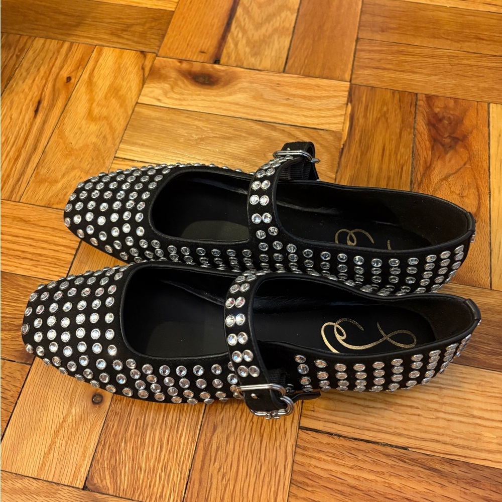 NEW Sam Edelman Black Studded Flats - Picture 2 of 4
